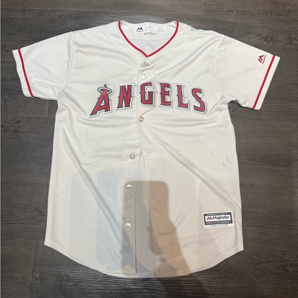 Majestic White and Red Angels Jersey